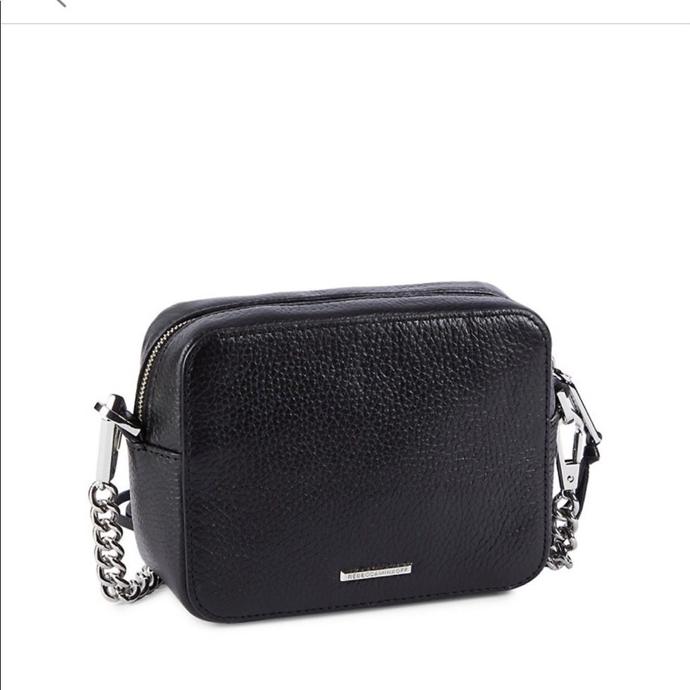 Rebecca Minkoff Camera Mini Moto Camera Black Leather Bag.